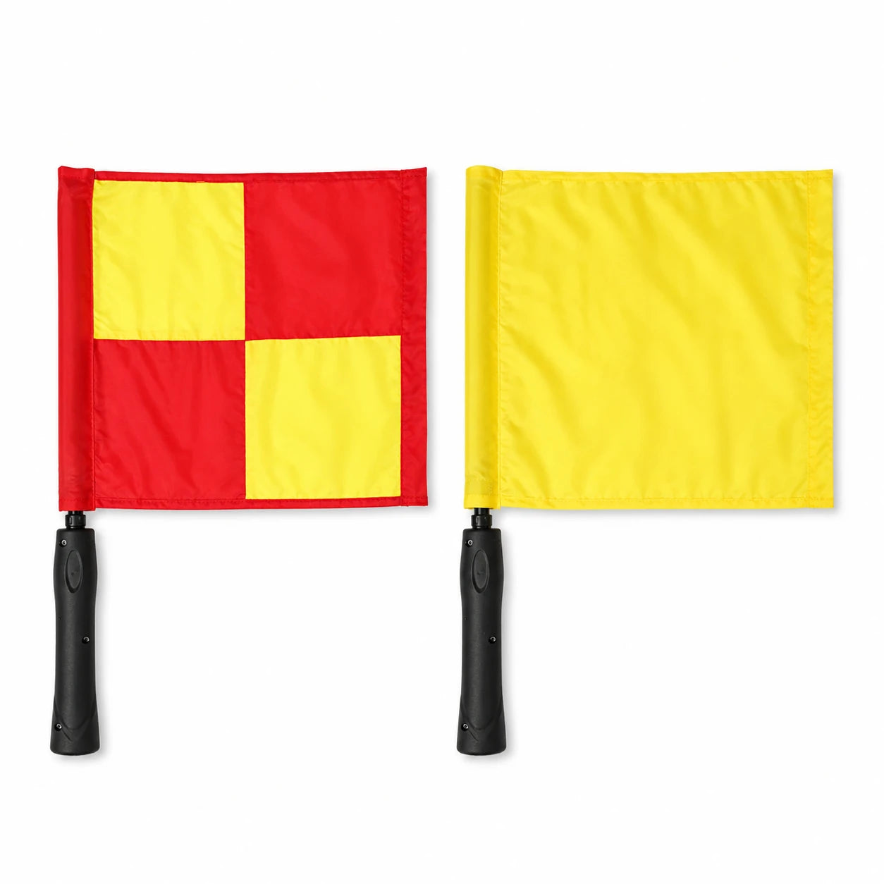 Drapeau d’arbitre de football professionnel – rouge et jaune haute visibilité