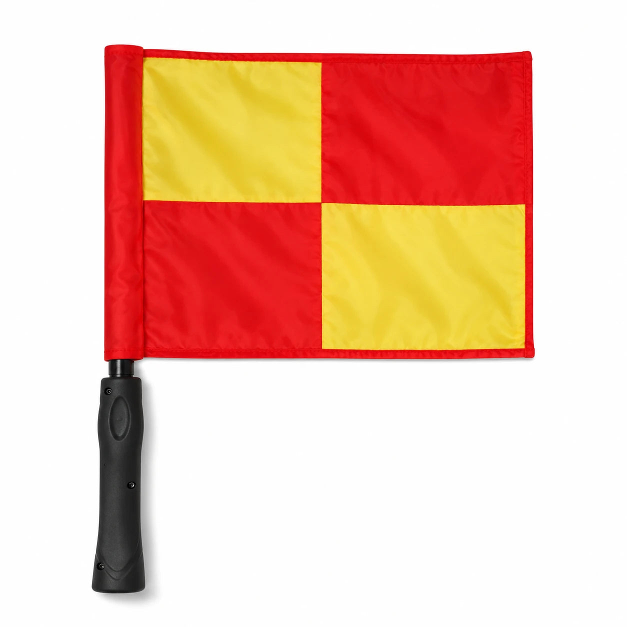 Drapeau d’arbitre de football professionnel – rouge et jaune haute visibilité