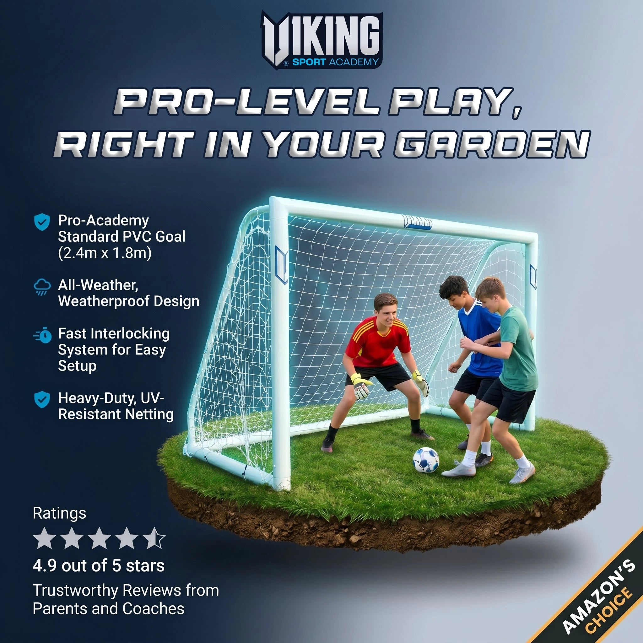 Netsportique garden goal - 2,4m x 1,8m VIKING