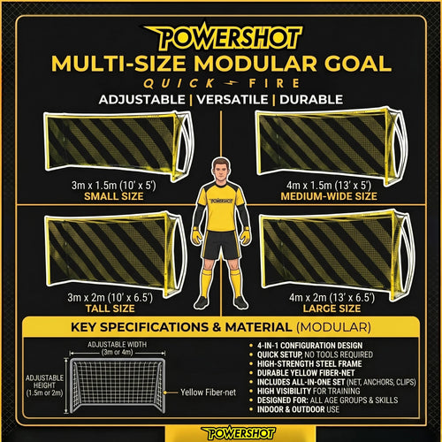 But de foot MULTI-SIZE - QuickFire® - 3 ou 4 m x 1,50 ou 2 m