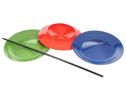 Assiettes de jonglage avec bâton