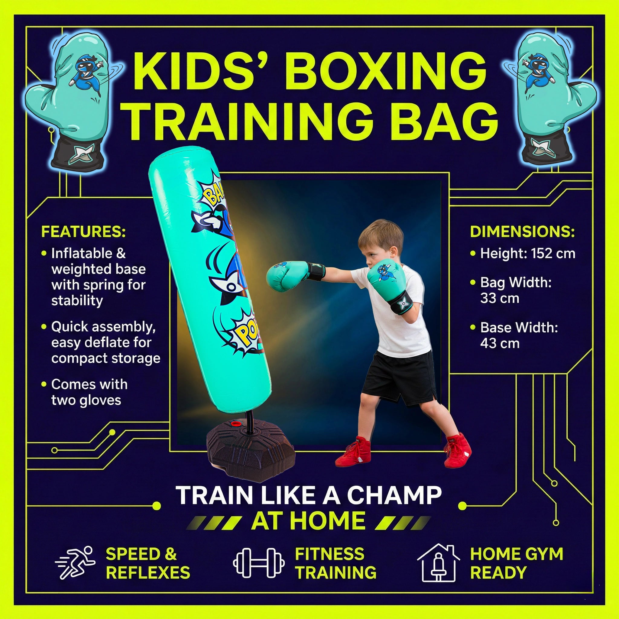 Sac de frappe sur pied - entrainement Speed Boxing