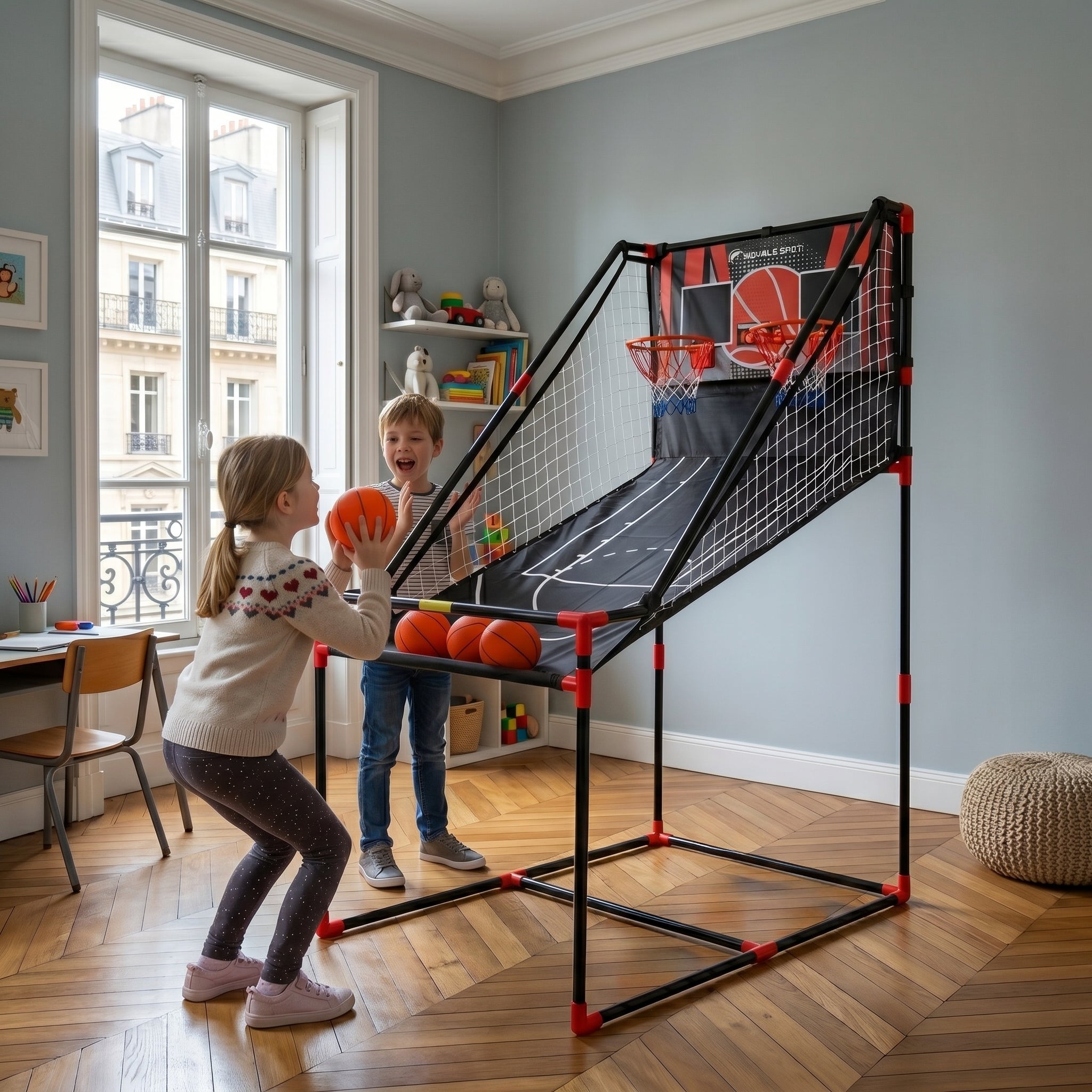 Jeu d'arcade de basketball à double panier
