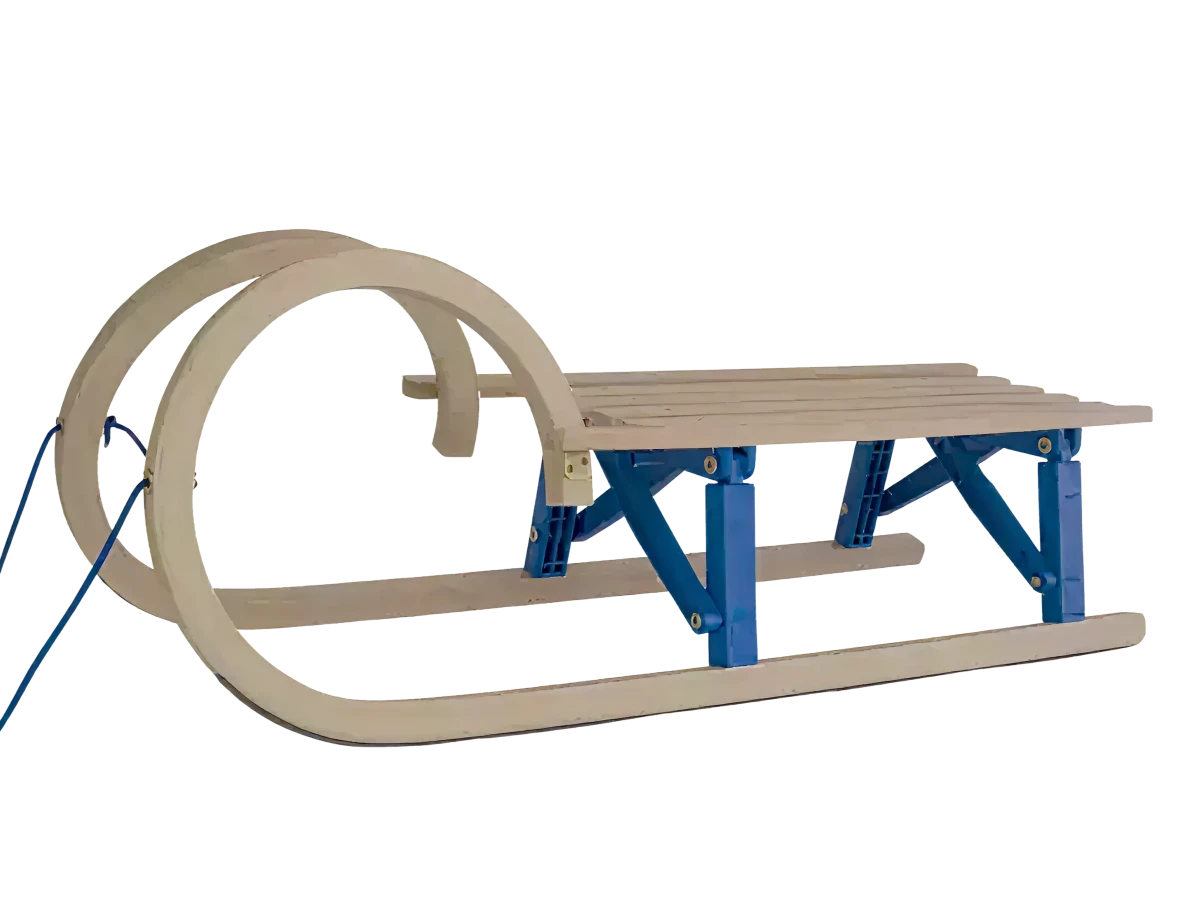 Luge escargot en bois pliable avec siège - 100cm
