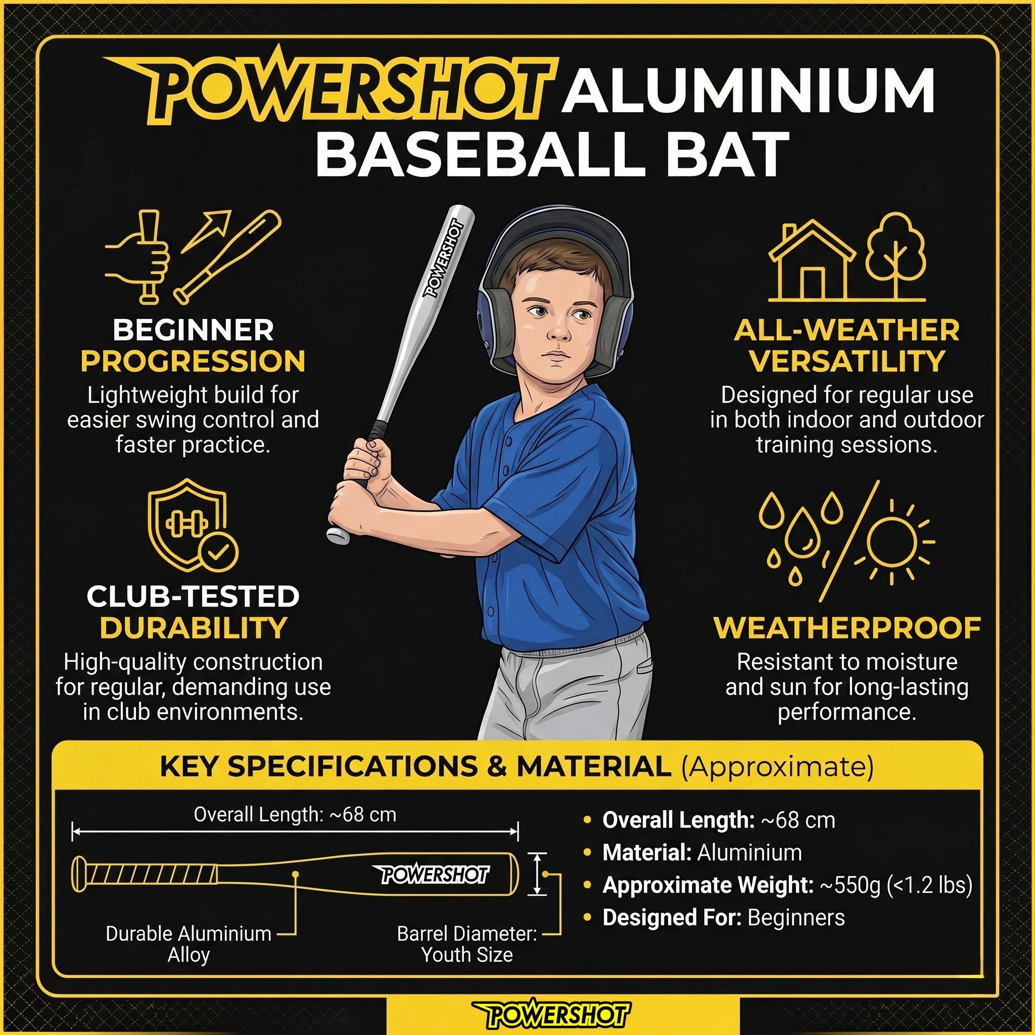 Batte de baseball en aluminium