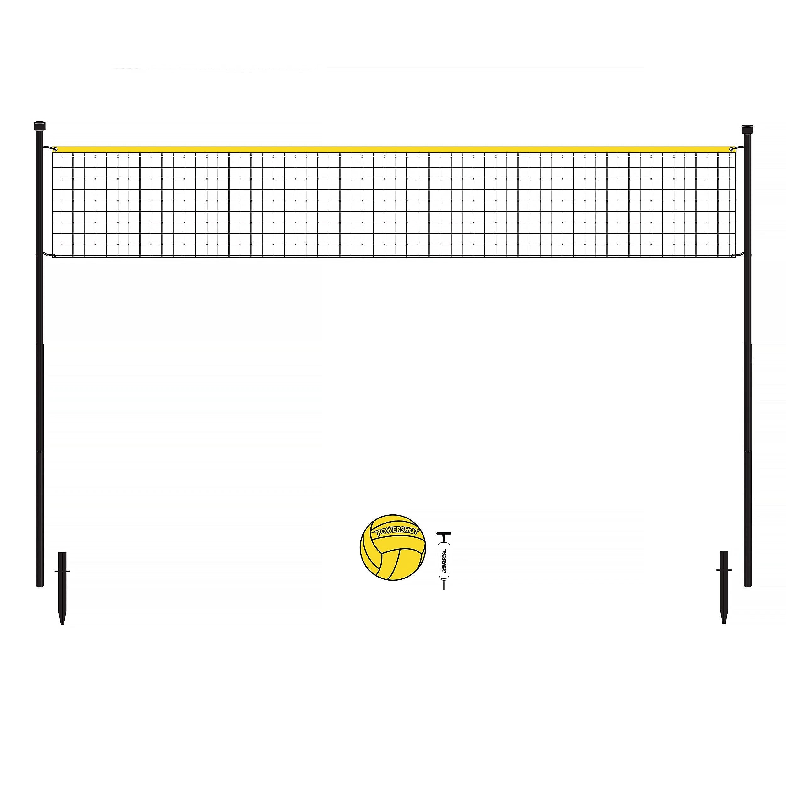 Set Volleyball 6m - Avec poteaux, filet, balle et pompe