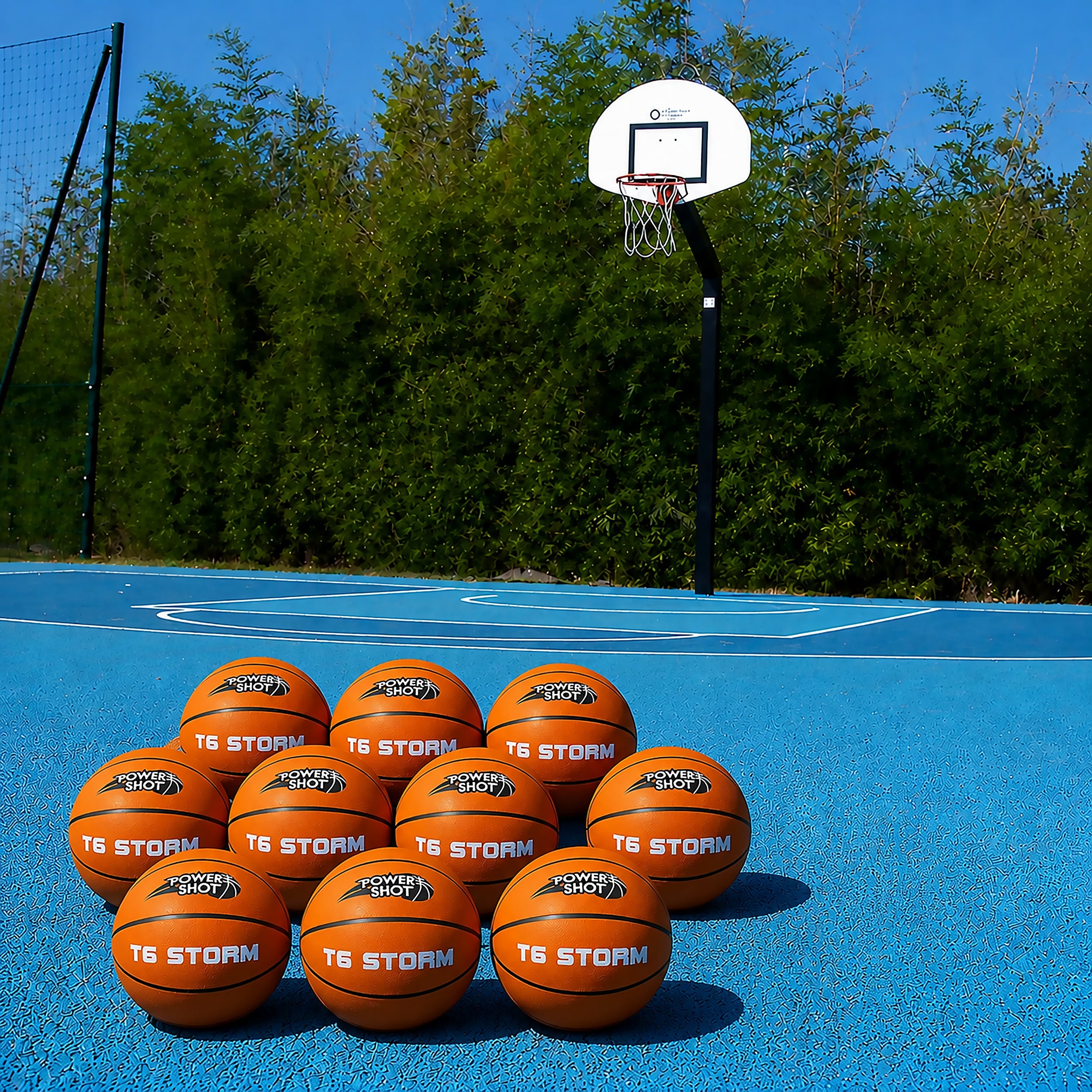 Lot de 10 ballons de basket Storm T6 - Pompe et sac de rangement OFFERTS
