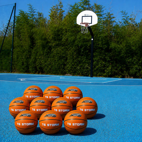 Lot de 10 ballons de basket Storm T6 - Pompe et sac de rangement OFFERTS