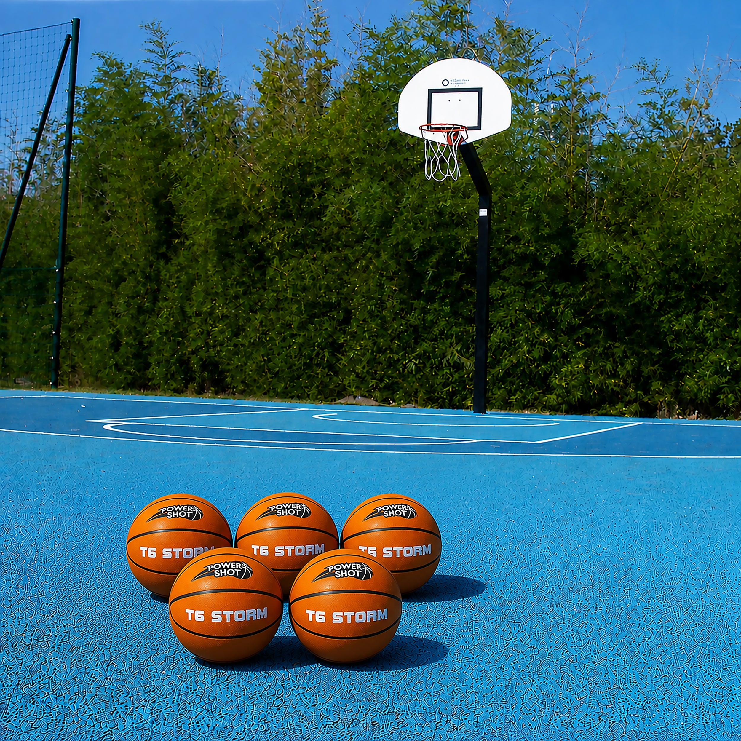 Lot de 5 ballons de basket Storm T6 - Pompe et sac de rangement OFFERTS