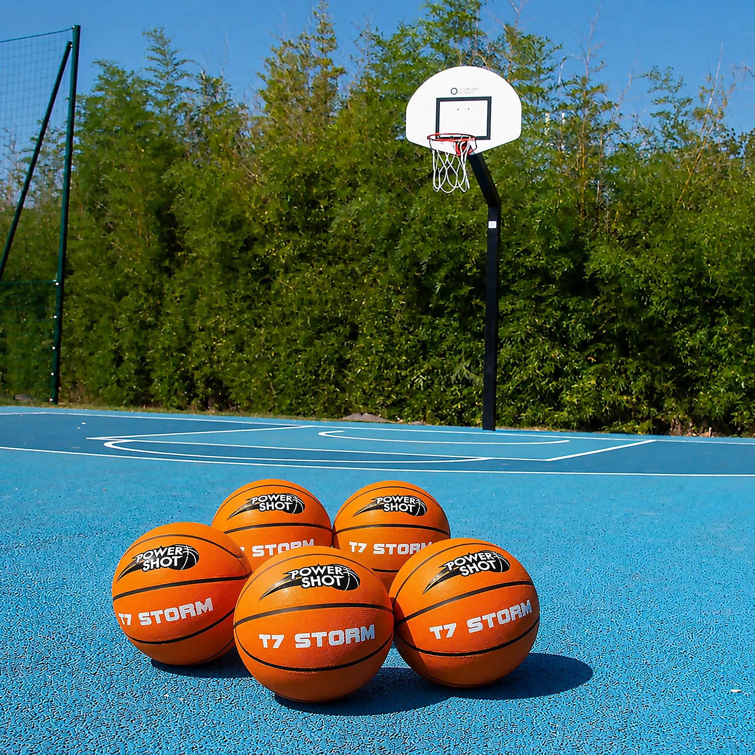 Lot de 5 ballons de basket Storm T7 - Pompe et sac de rangement OFFERTS